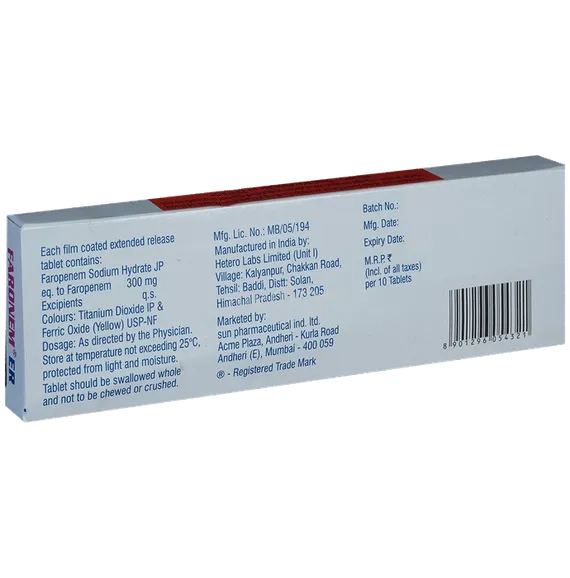 faronem er 300mg tablet 10's